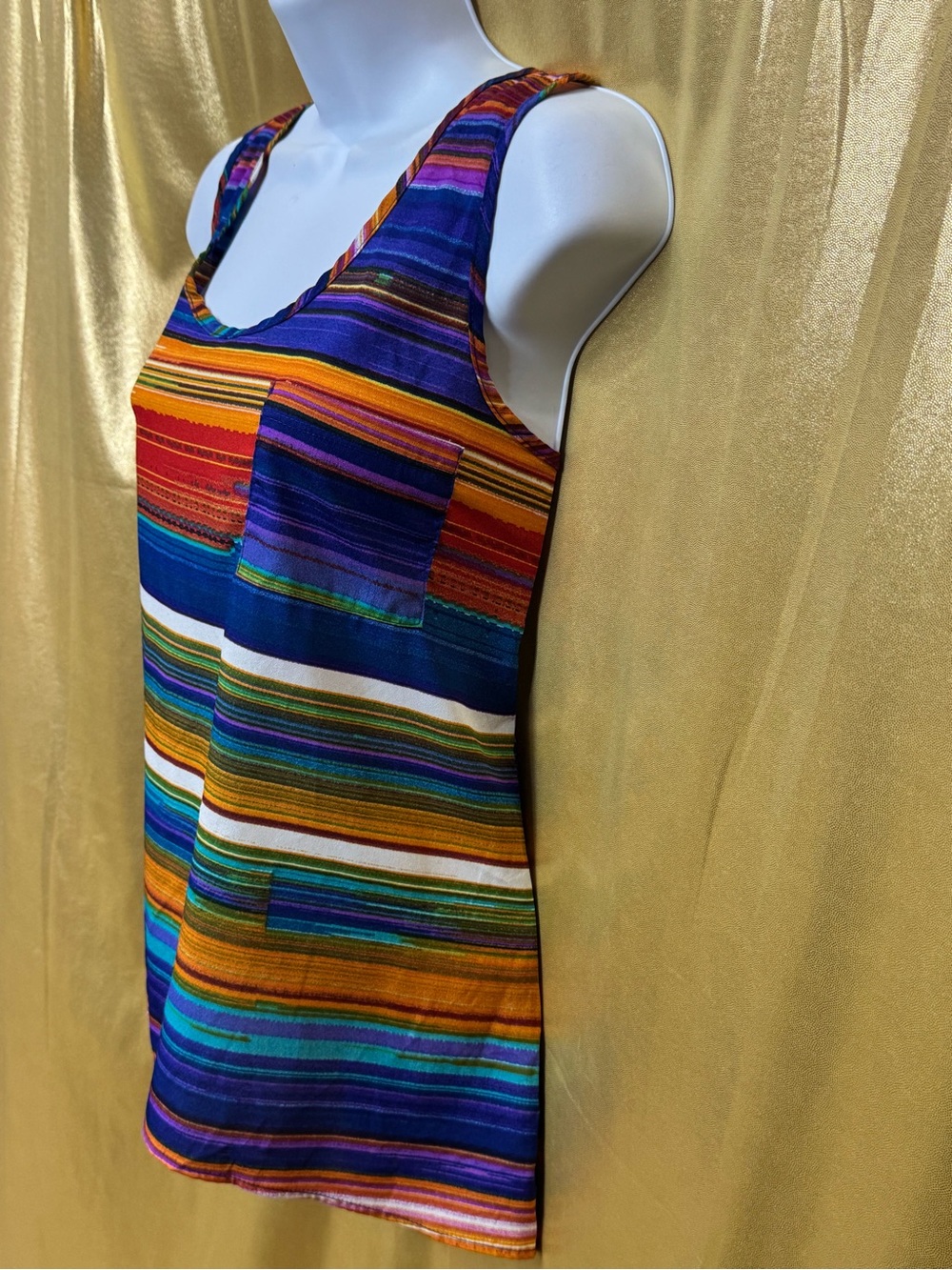 Olive & Oak Striped Racerback Tank Top | Size Large | Made in USA 🌟 - Picture 6 of 13